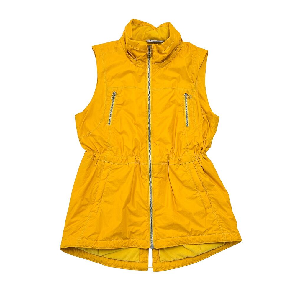 Athleta Yellow Sleeveless Zip-Front Vest